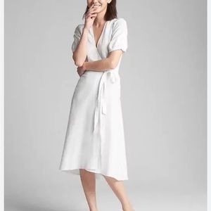 Gap White Linen Midi Dress